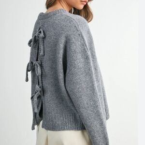 Butter Melon tie back sweater